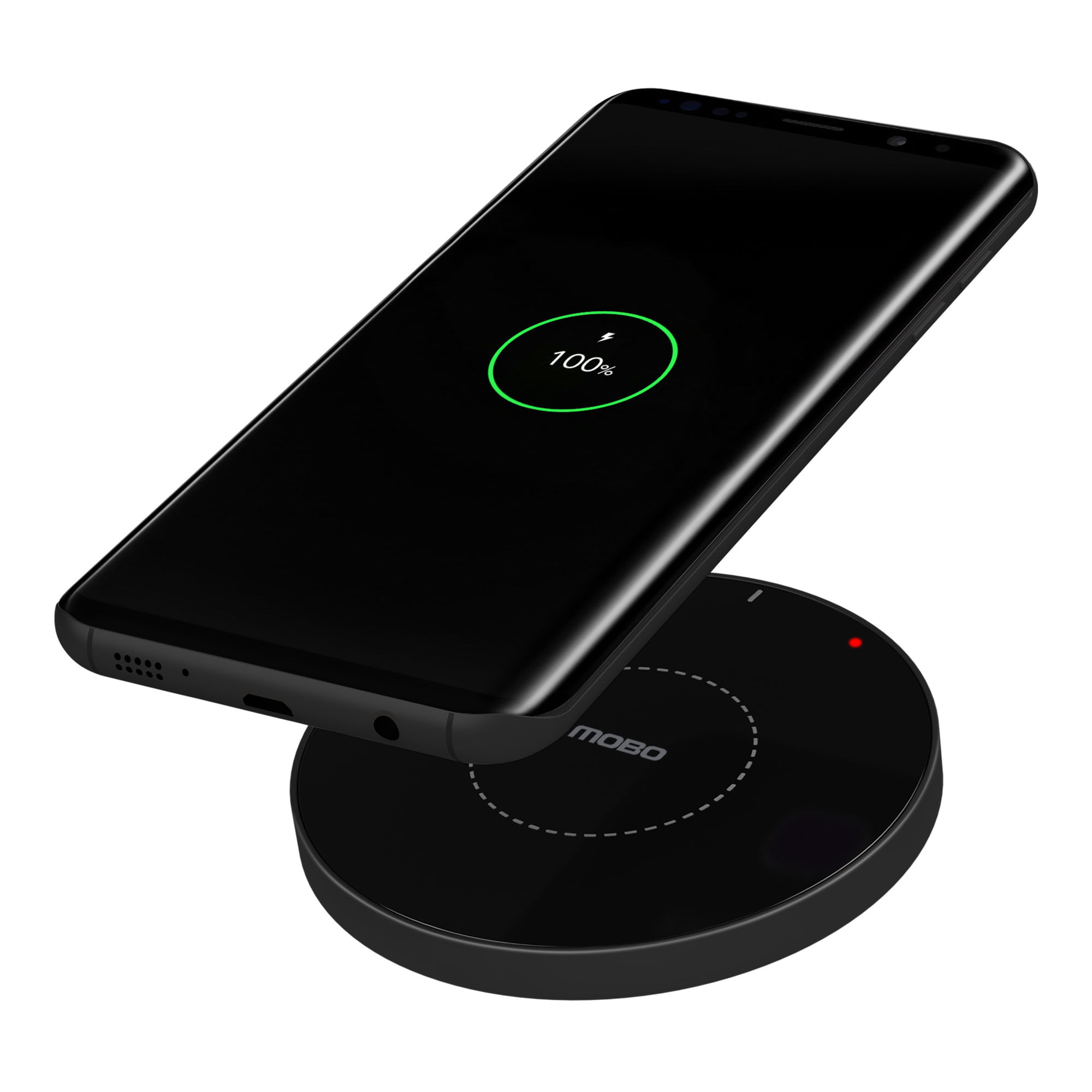 Cargador Qi Wireless 10w Compatible iPhone Carga Rapida Color Negro