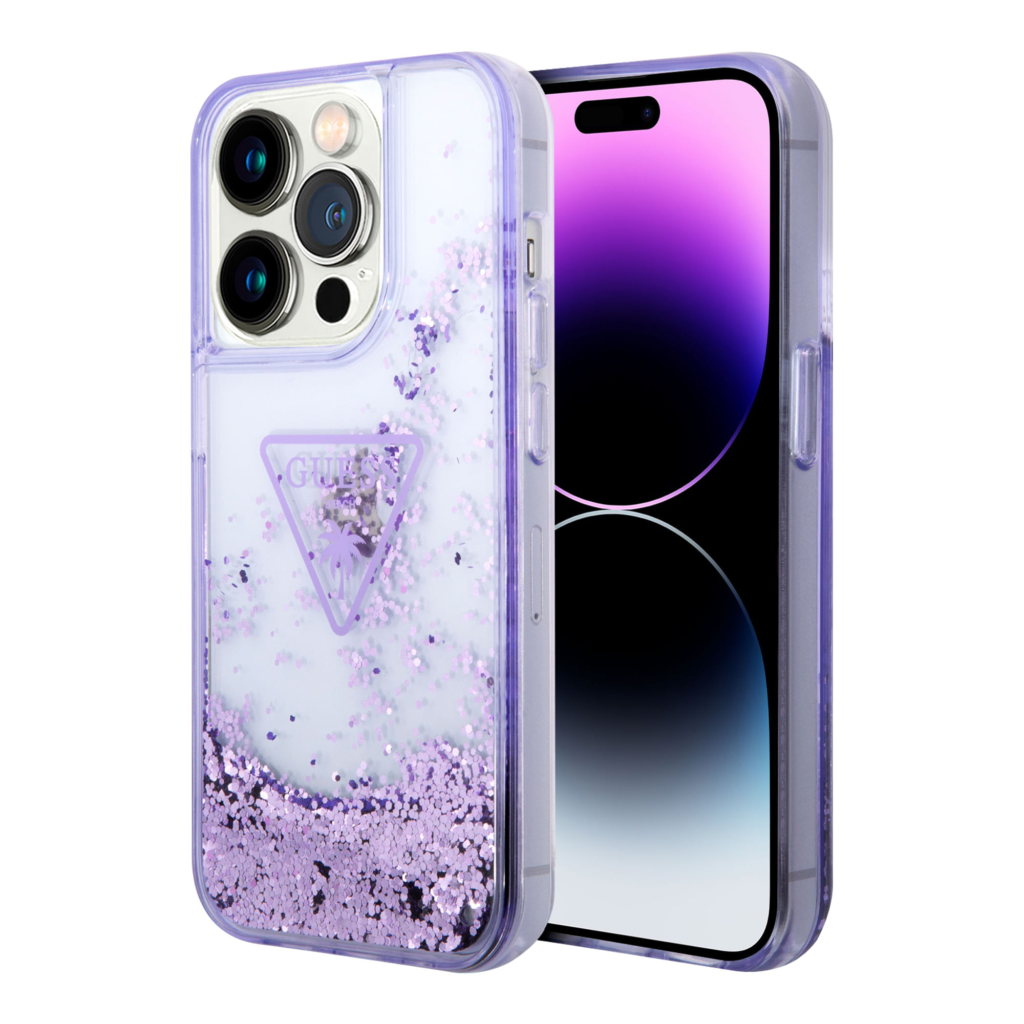 Protector Guess Translucent Triangle Morado IPhone 15 Pro Max - Mobo