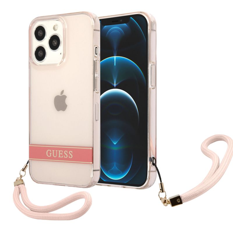 Protector Guess Translucent Stripe Rosa IPhone 12 Pro Max - Mobo