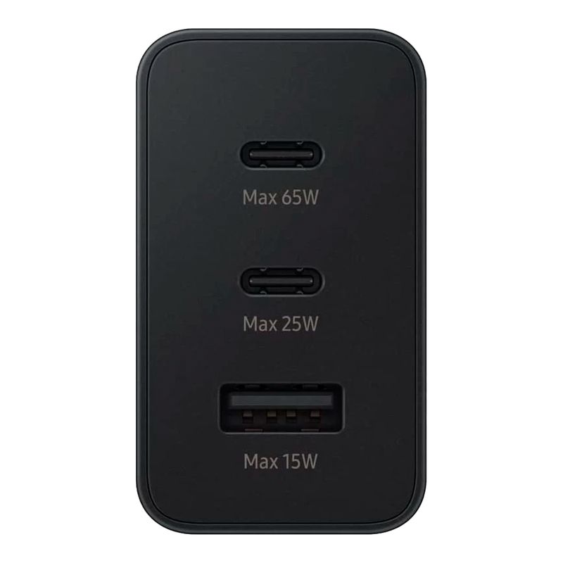 Cargador De Pared Samsung 2 Puertos Usb-C 1 Puerto Usb-A Negro 65w - Mobo