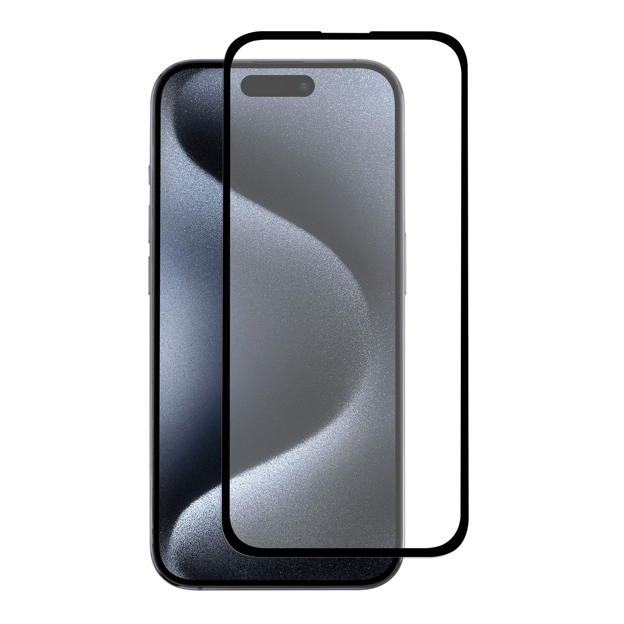 Protector de pantalla de cristal templado negro Contour iPhone 15