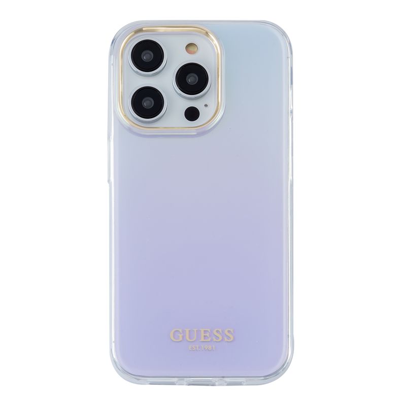 PROTECTOR-GUESS-IRIDESCENT-GOLD-LILA-IPHONE-14-PRO-MAX