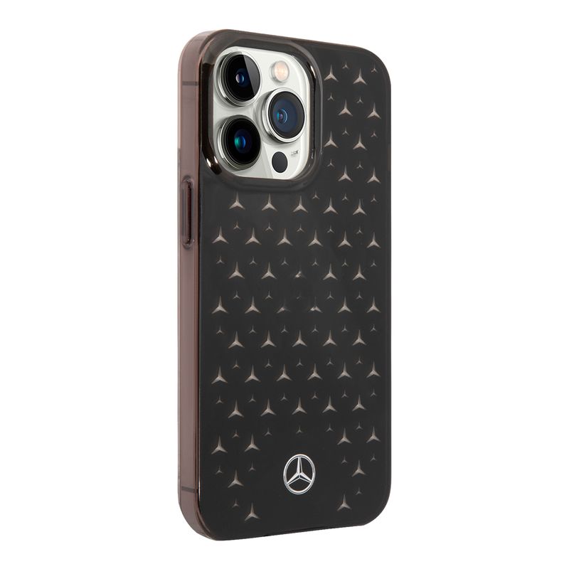 Funda-Mercedes-Benz-iPhone-13-Pro-Max-Star-Pattern-Negro