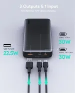 D_NQ_NP_2X_793886-MLM85932670013_062025-F-power-bank-carga-rapida-aukey-20000-mah-30w-gris